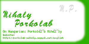 mihaly porkolab business card